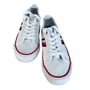 Tommy Hilfiger White "Glorie" Sneakers Shoes Red Blue Logo . Size 8M Patriotic